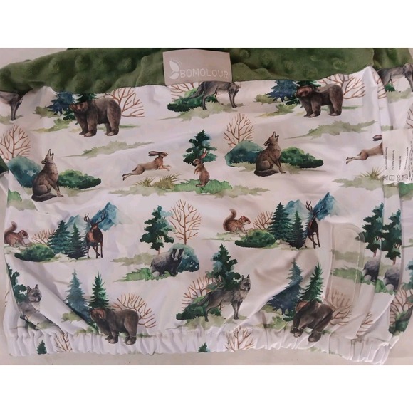 Bumbo Floor Seat Cover Green Forest Animals Baby Safety Strap Ready Anti Slip - Picture 2 of 7